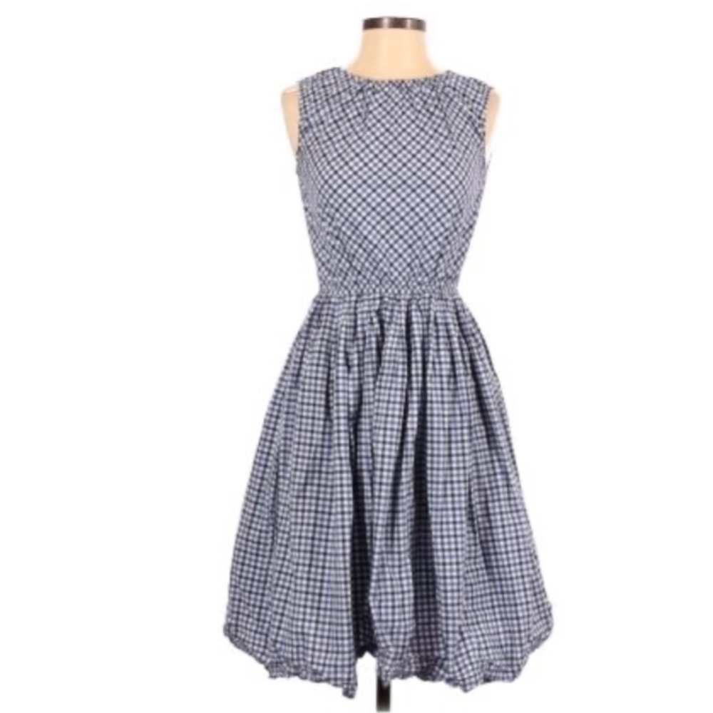 Blue gingham dress